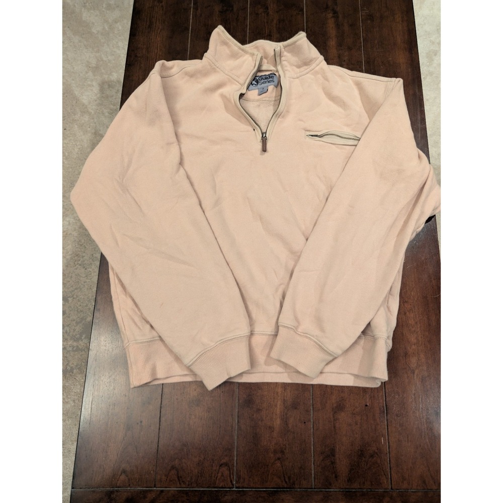 Gander Mountain Guide Series 1/4 Zip Pullover Sweater Mens Medium Tan Mock Neck